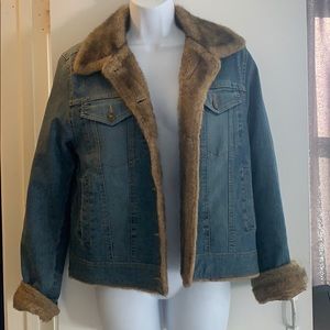 Marvin Richards Denim Fur Jacket Small